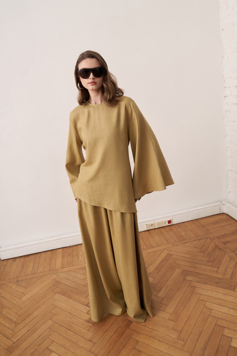 Sole Pantolonlu Keten Takım Olive