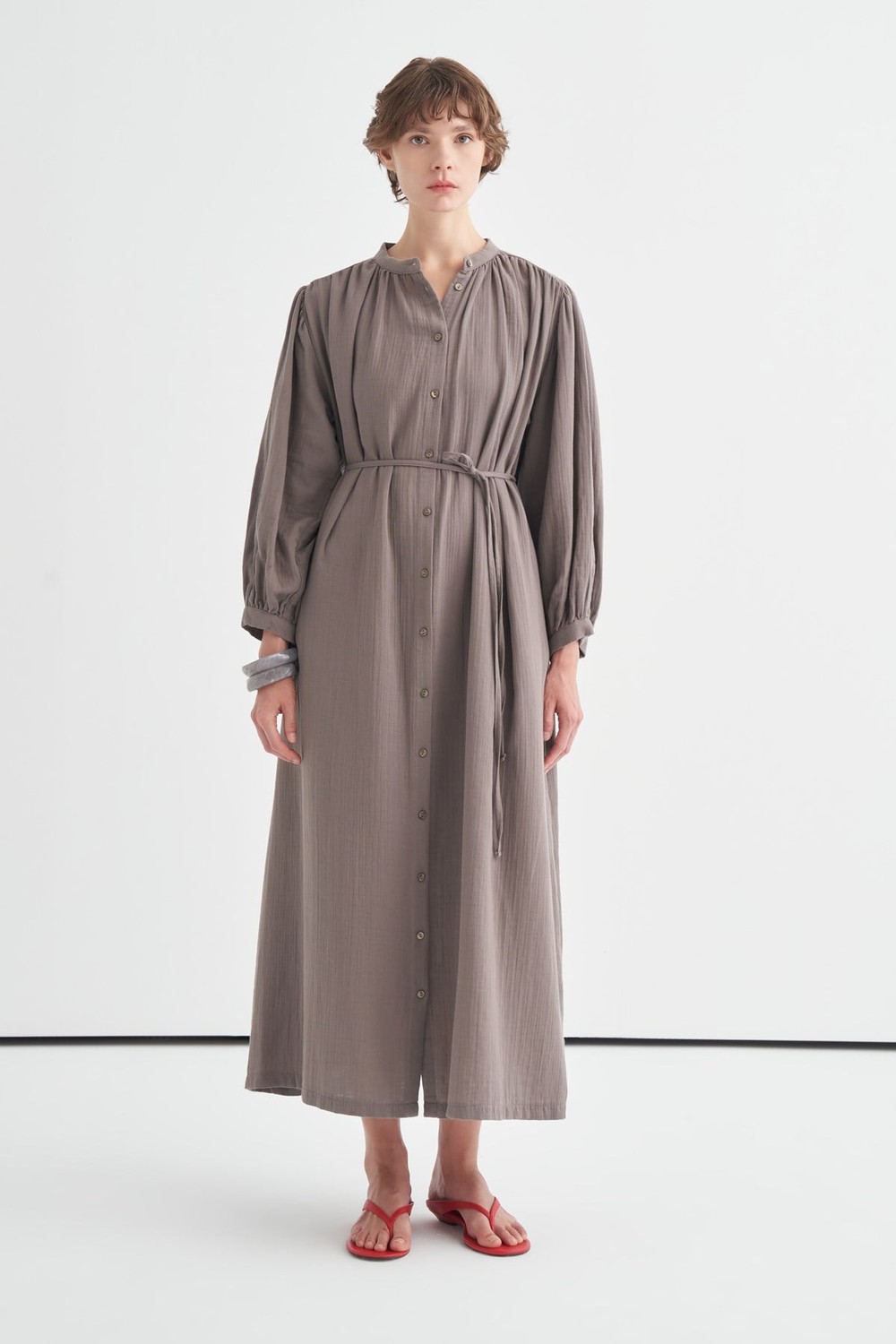 Anthracite Teti Muslin Dress