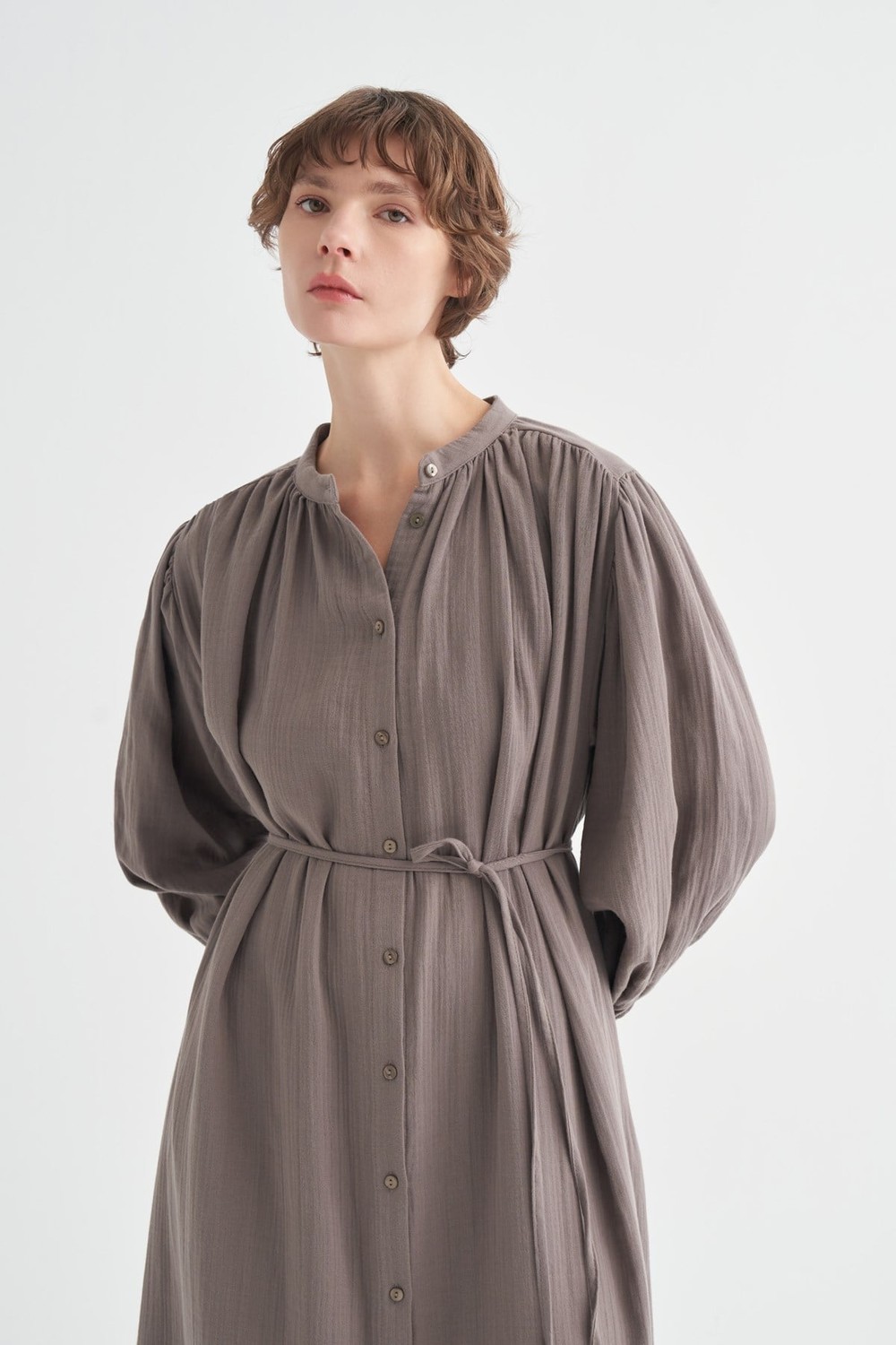 Anthracite Teti Muslin Dress