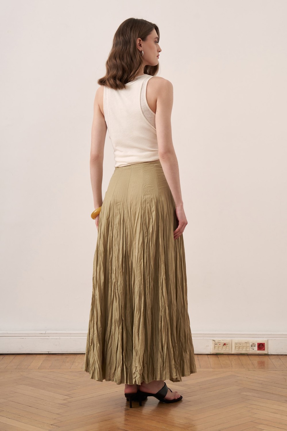 Tyra Panel-Seamed Voile Crush Green