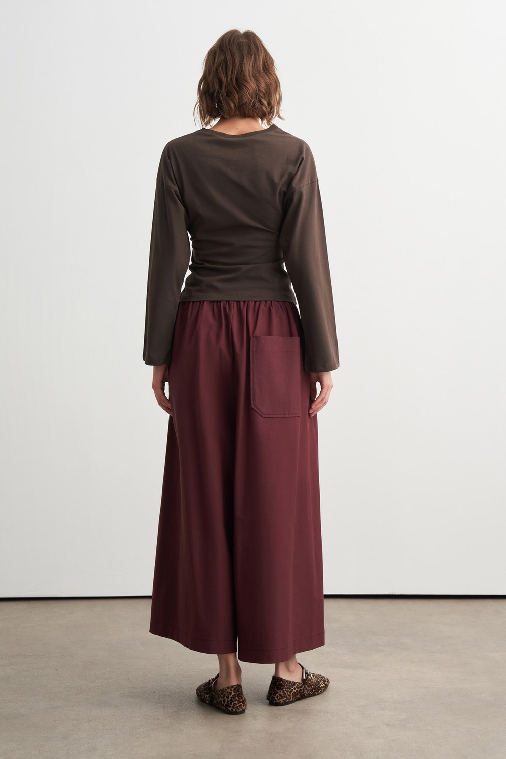 Wendy Geniş Paça Pantolon Bordo