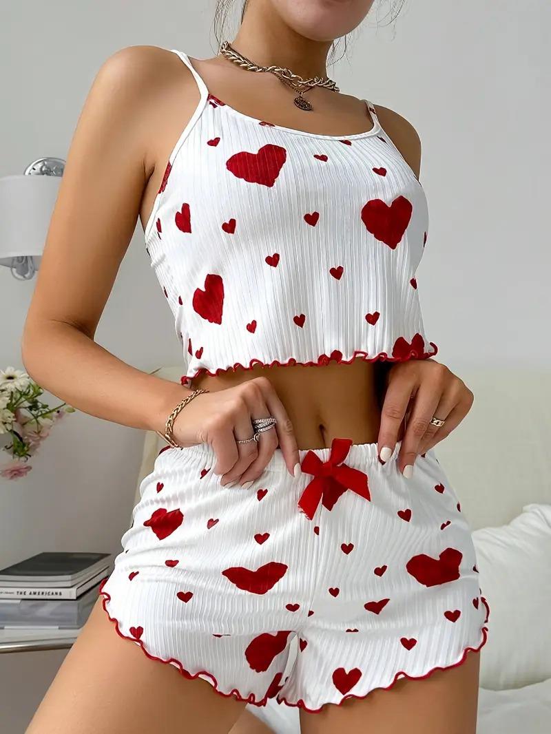 Bella Notte Kalp Desenli Pamuklu Pijama Takımı 7595