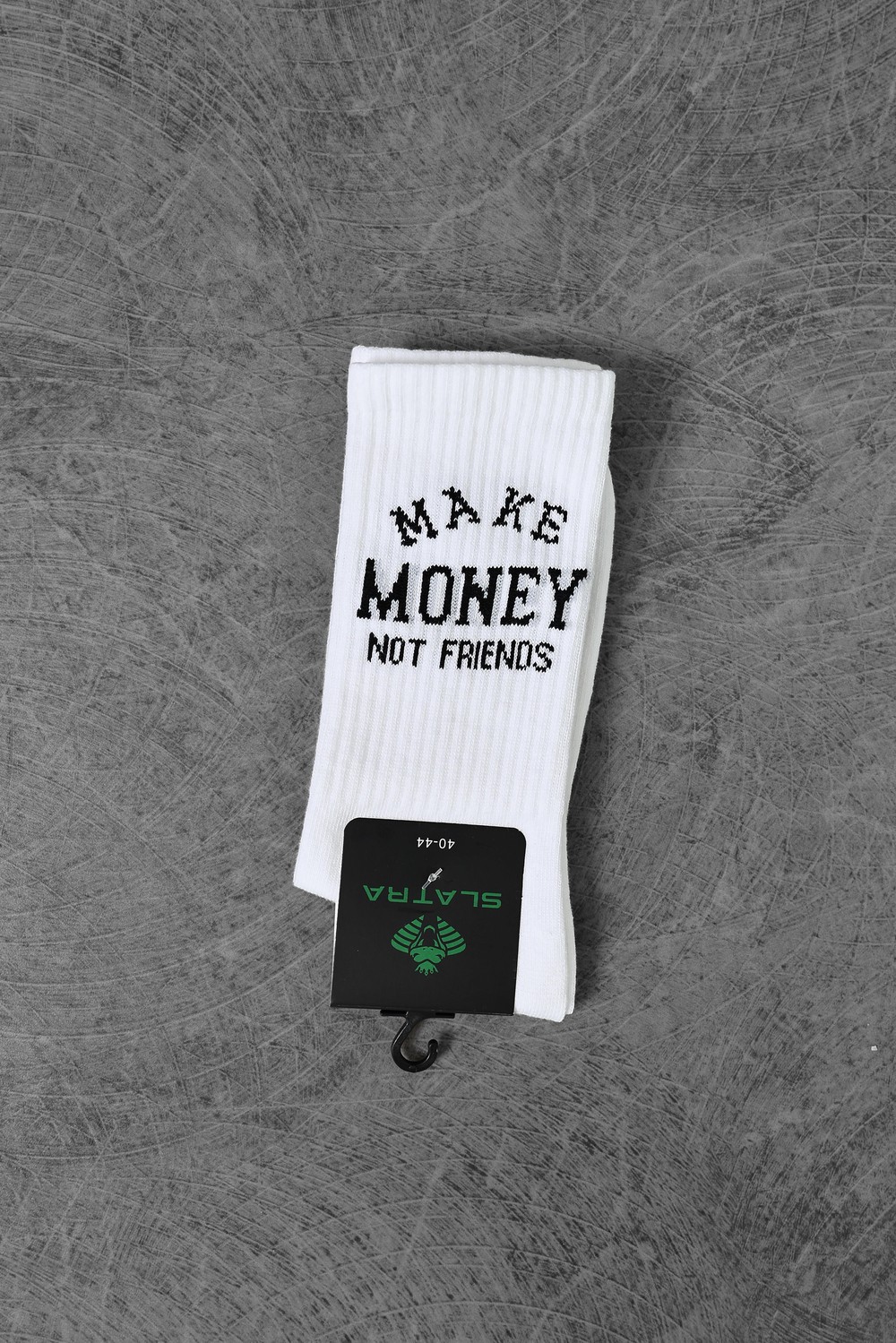 Beyaz Make MONEY Not Friends Çorap