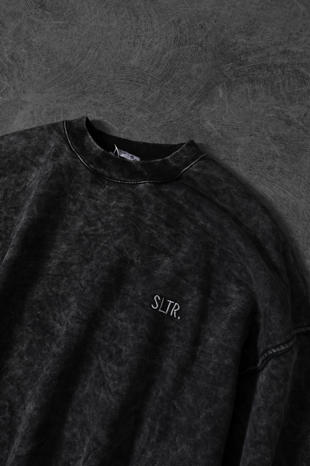 Erkek Antrasit Basic Yıkamalı Bisiklet Yaka Oversize Sweatshirt