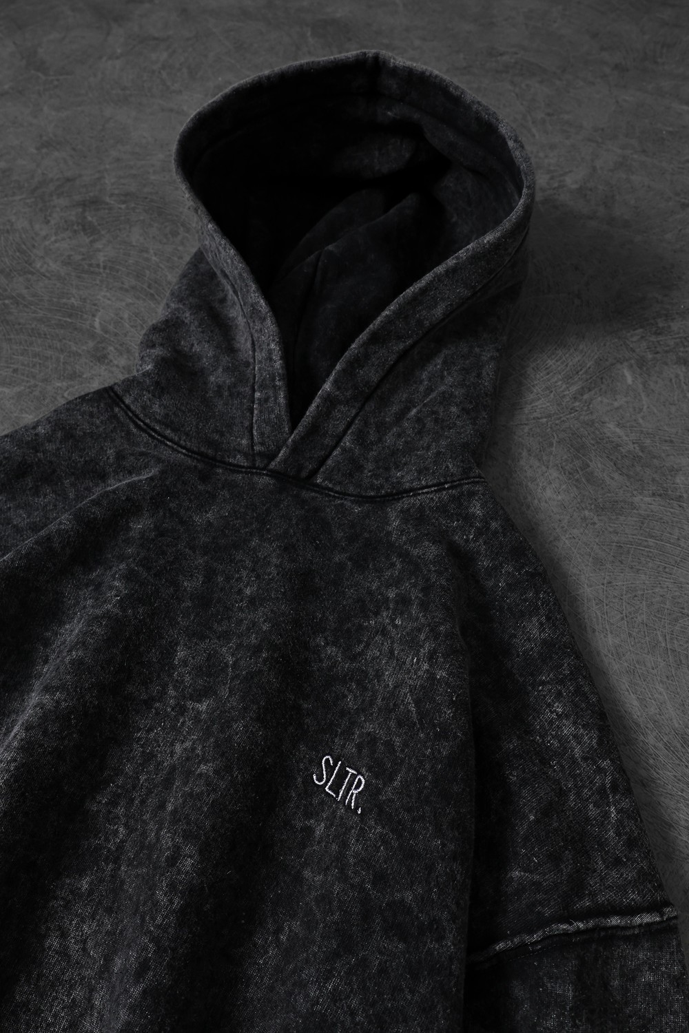Erkek Antrasit Basic Yıkamalı Kapüşonlu Oversize Sweatshirt
