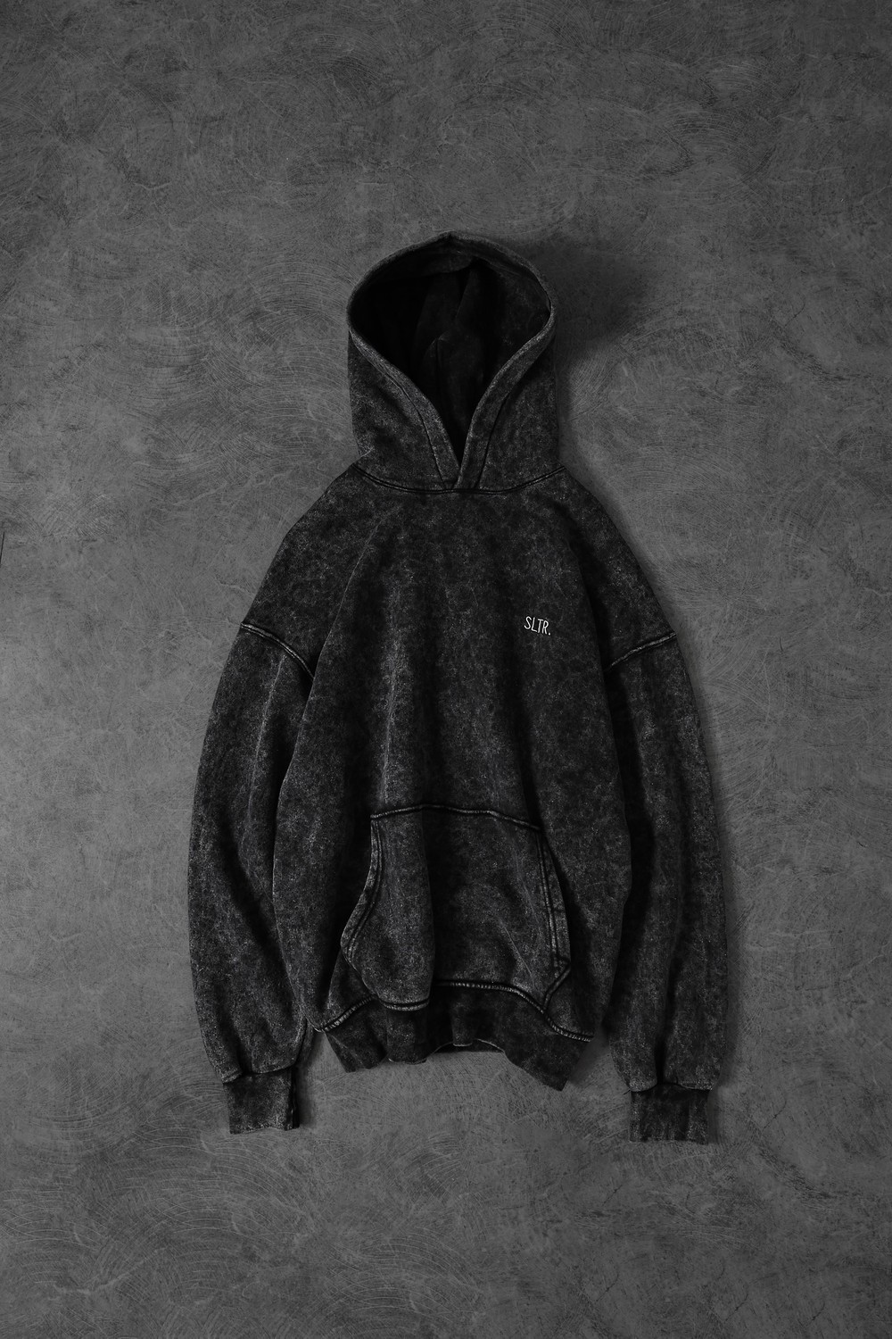 Erkek Antrasit Basic Yıkamalı Kapüşonlu Oversize Sweatshirt