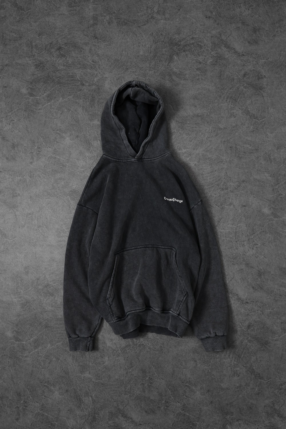 Erkek Antrasit Create Change Yıkamalı Kapüşonlu Oversize Sweatshirt