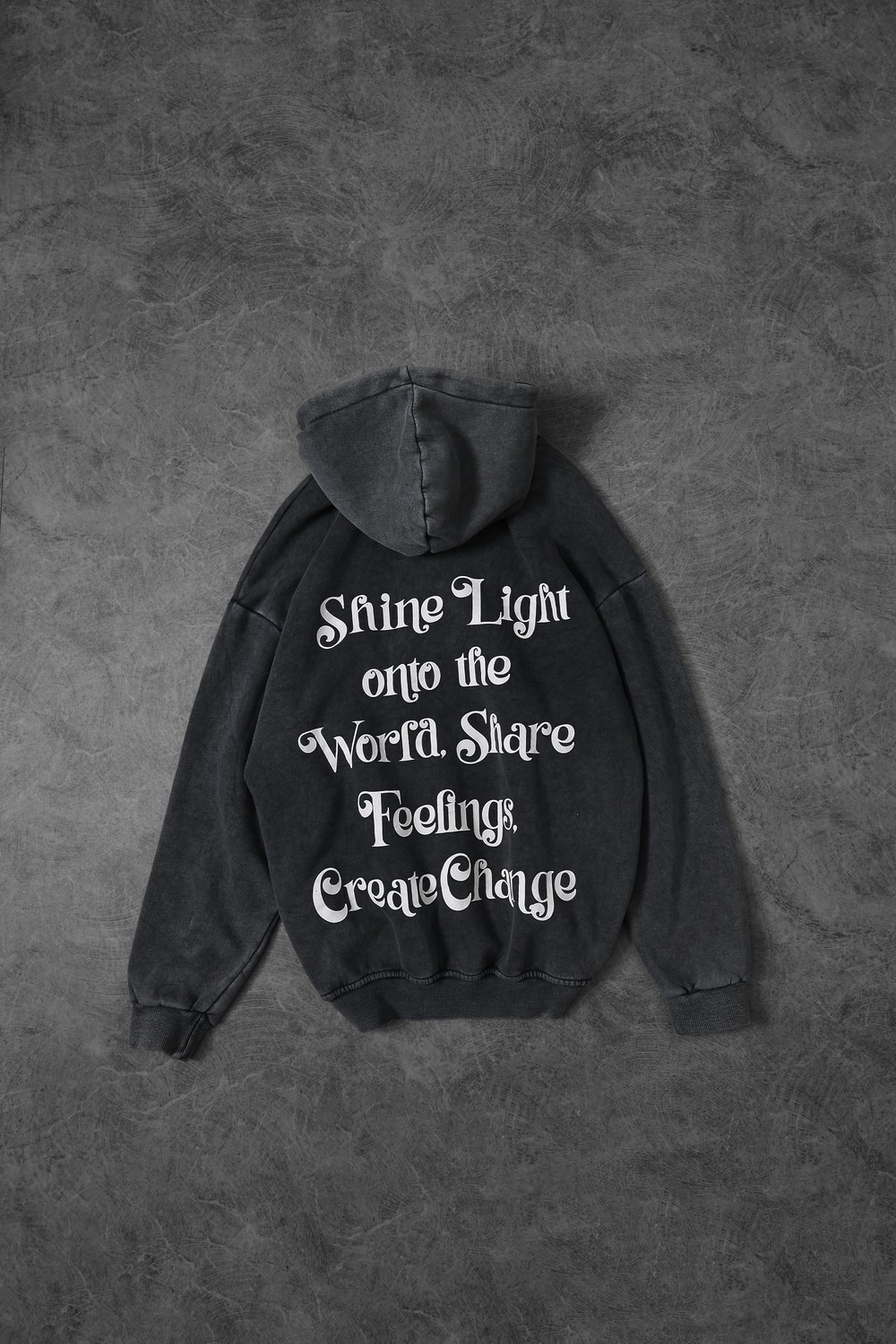 Erkek Antrasit Create Change Yıkamalı Kapüşonlu Oversize Sweatshirt