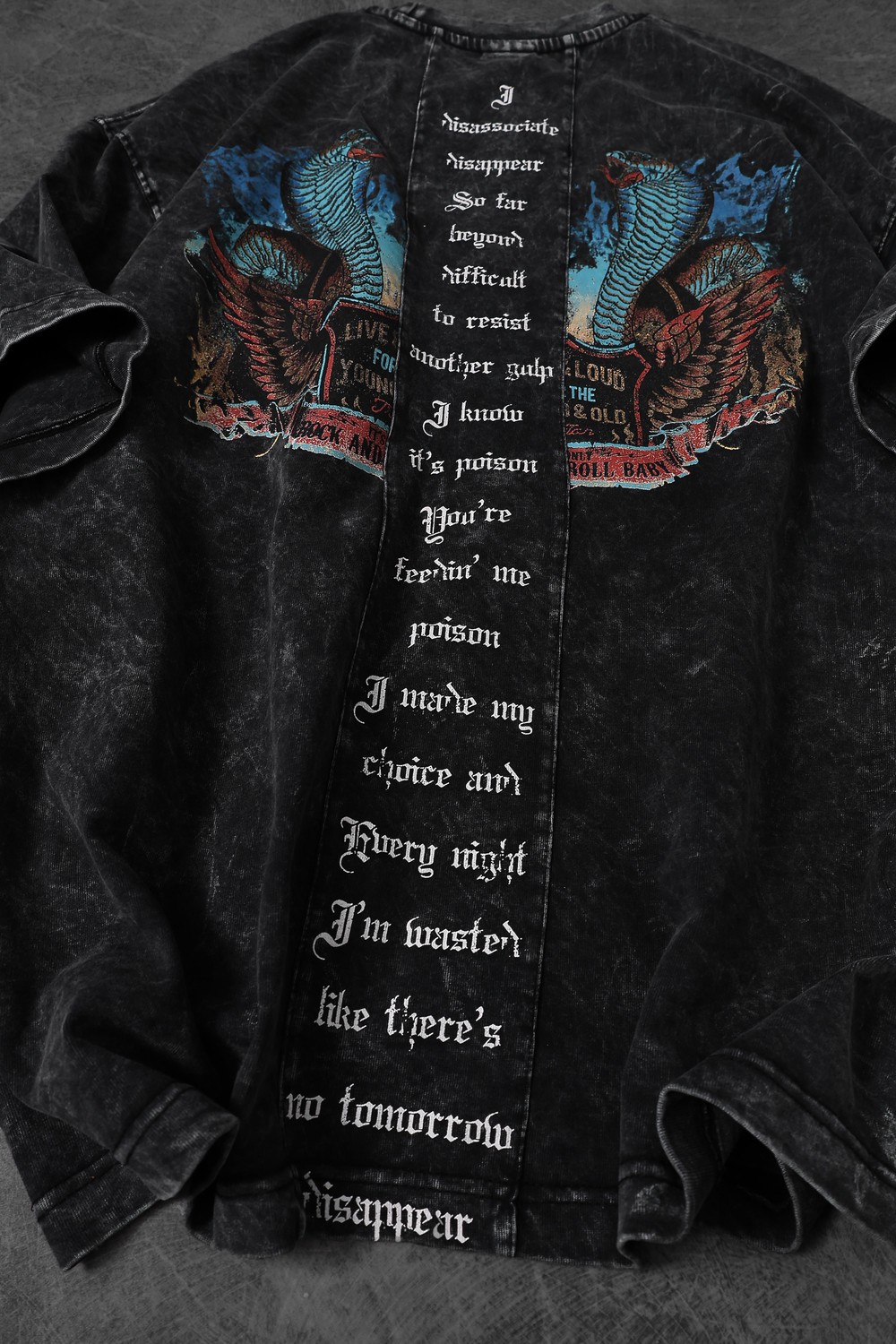 Erkek Antrasit Viper Özel Yıkamalı Kumaş Oversize Tshirt