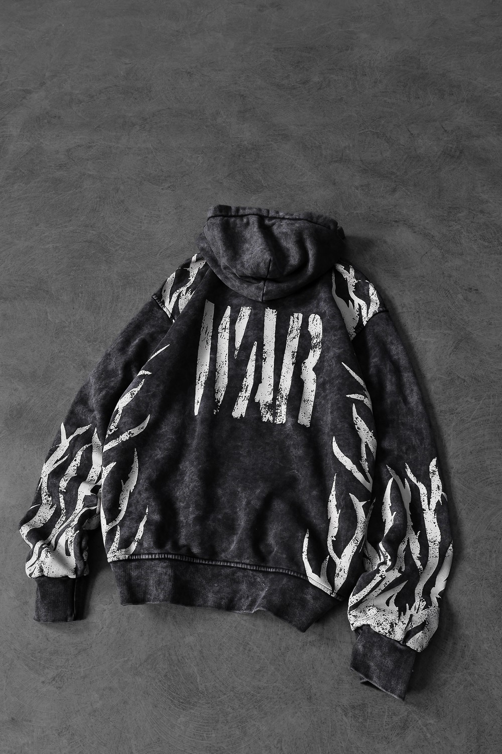 Erkek Antrasit War Özel Yıkamalı Oversize Kapüşonlu Sweatshirt