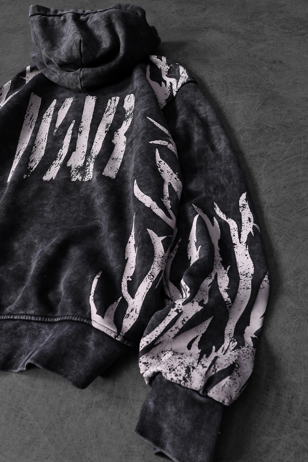 Erkek Antrasit War Özel Yıkamalı Oversize Kapüşonlu Sweatshirt