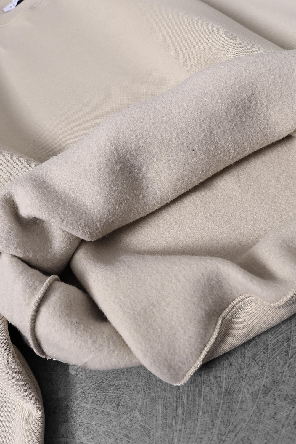 Erkek Bej Basic Kapüşonlu Oversize Sweatshirt