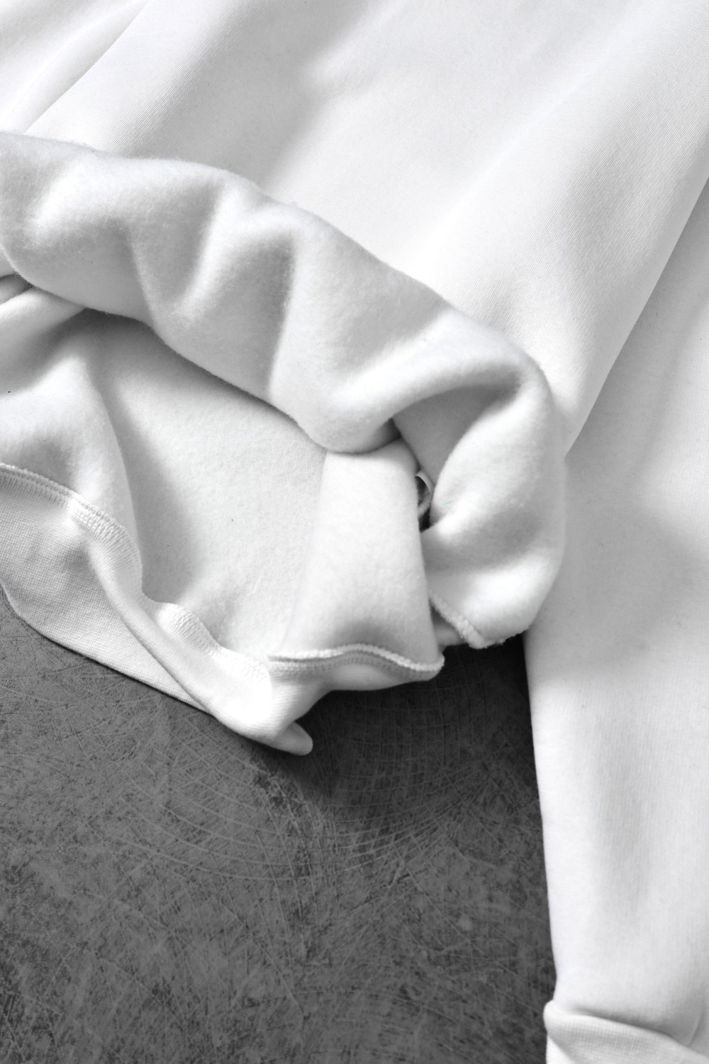 Erkek Beyaz Basic Bisiklet Yaka Oversize Sweatshirt