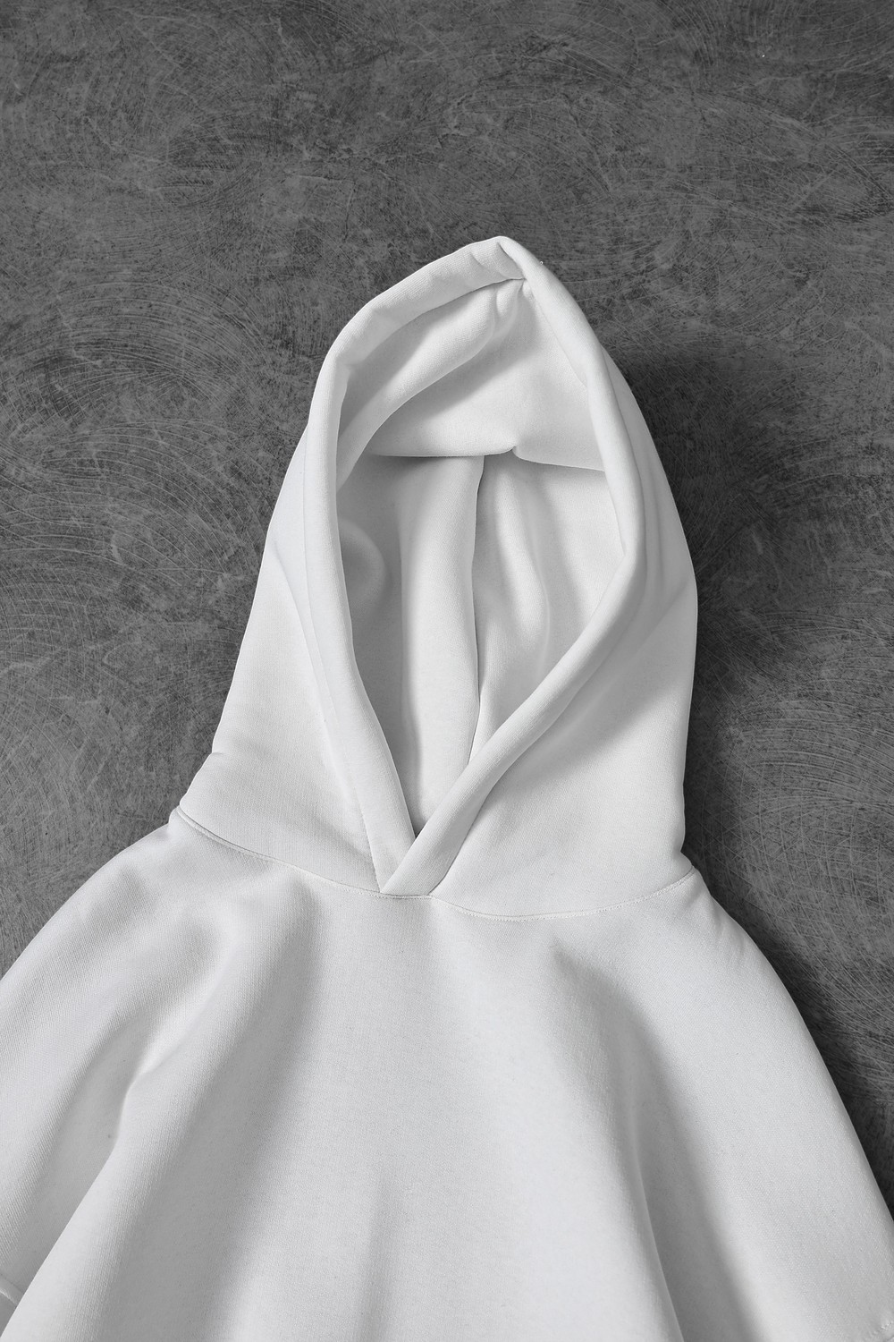 Erkek Beyaz Basic Kapüşonlu Oversize Sweatshirt