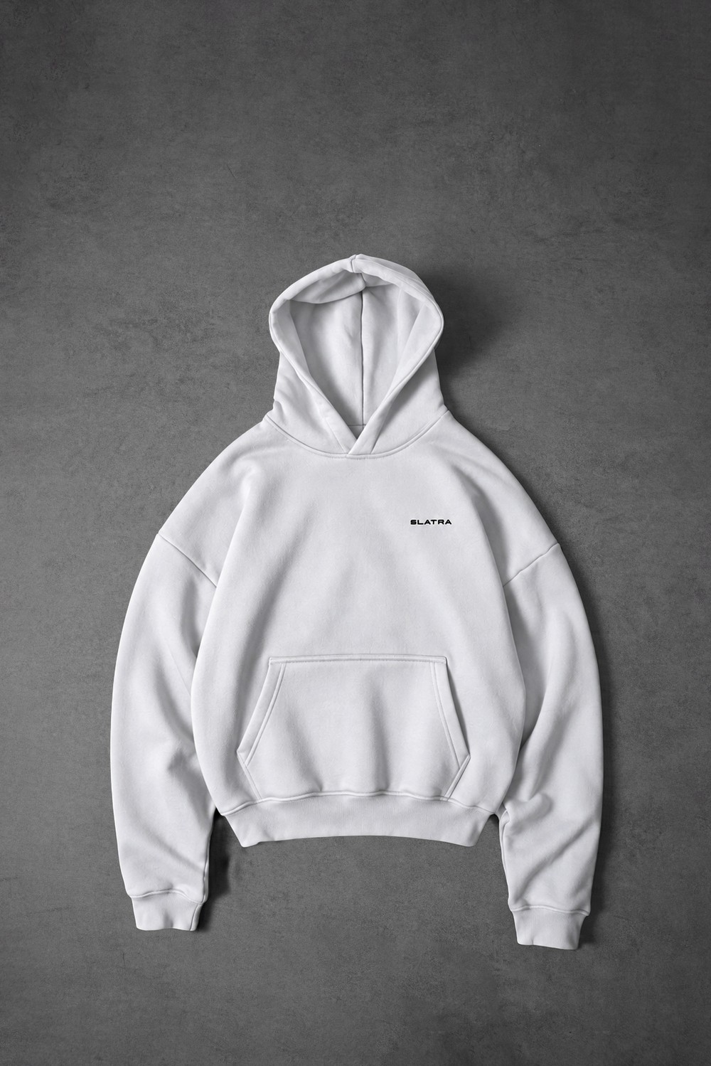 Erkek Beyaz Basic Oversize Hoodie