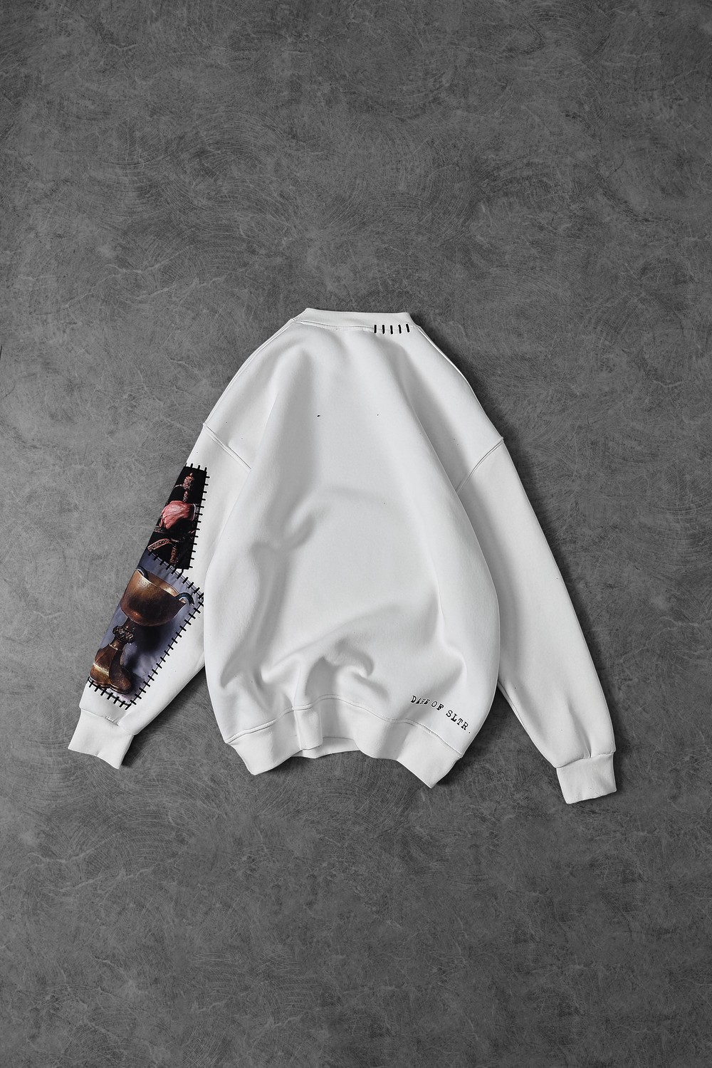 Erkek Beyaz Dare Of Sltr Kol Patch Oversize Sweatshirt