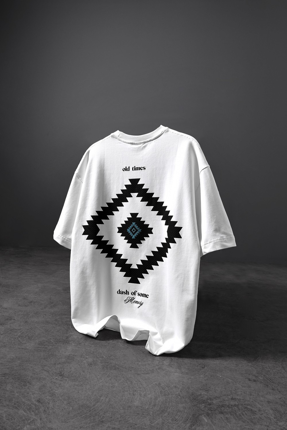 Erkek Beyaz Memory Lego Kabartma Baskılı Oversize Tshirt