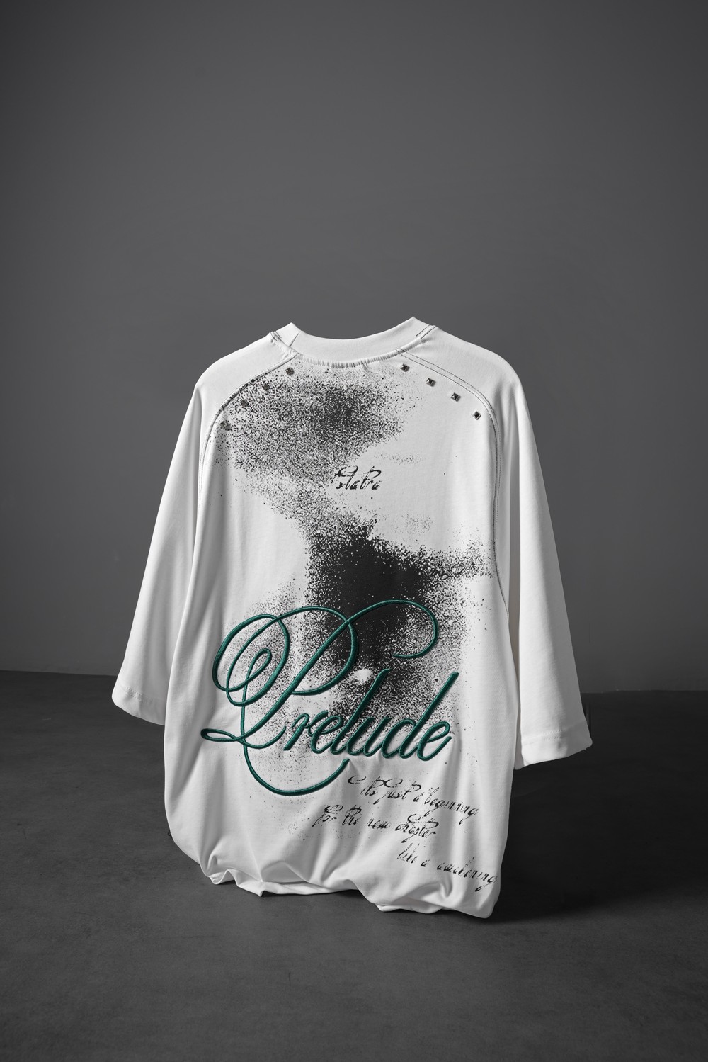 Erkek Beyaz Prelude Baskılı Oversize Tshirt