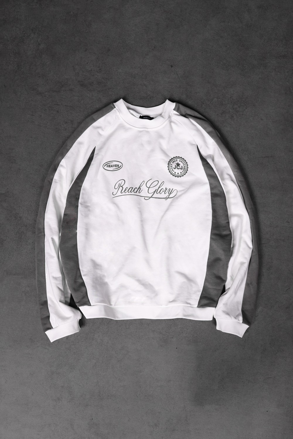 Erkek Beyaz Reach Baskılı Oversize Sweatshirt