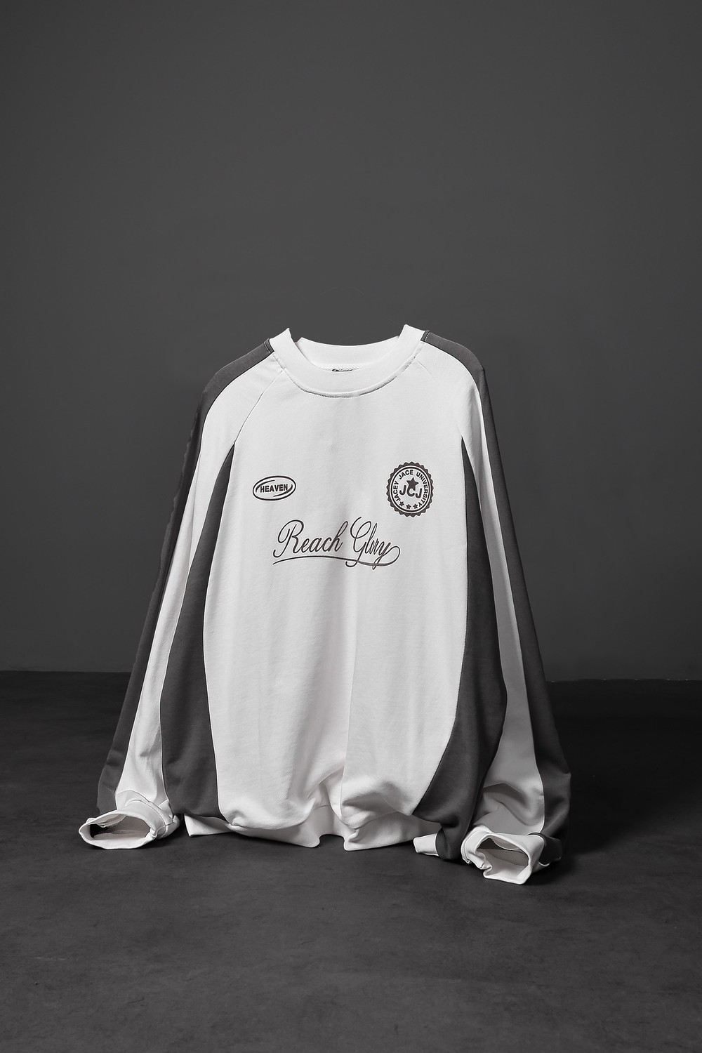 Erkek Beyaz Reach Baskılı Oversize Sweatshirt