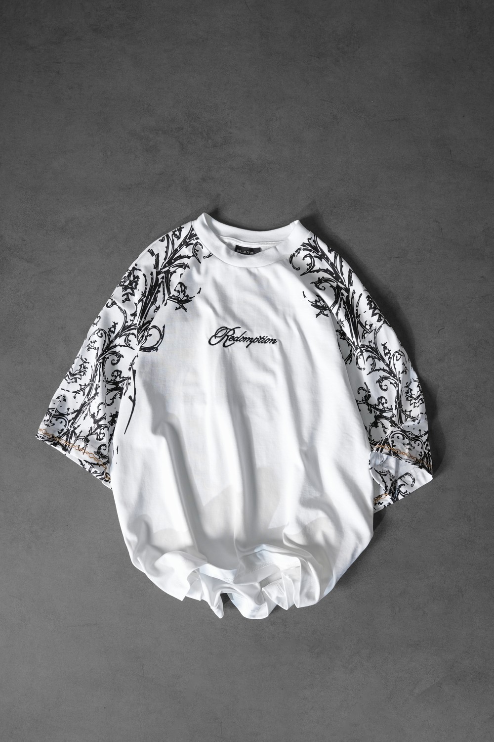 Erkek Beyaz Redemption Patchli Baskılı Oversize Tshirt