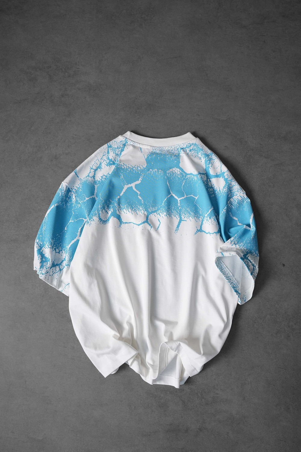 Erkek Beyaz Thunder Kabartma Baskı Oversize Tshirt