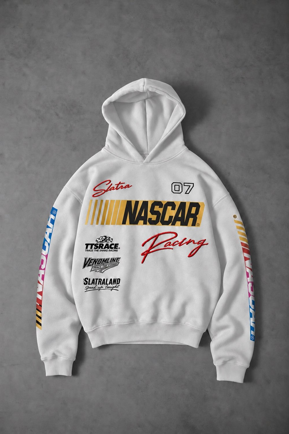 Erkek Beyaz Venomline Oversize Hoodie