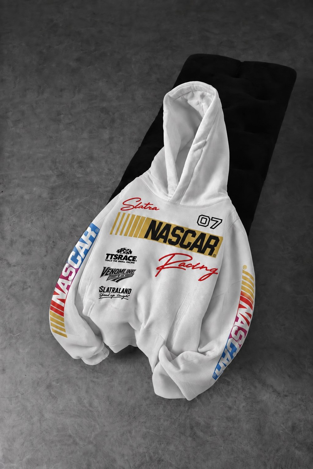Erkek Beyaz Venomline Oversize Hoodie