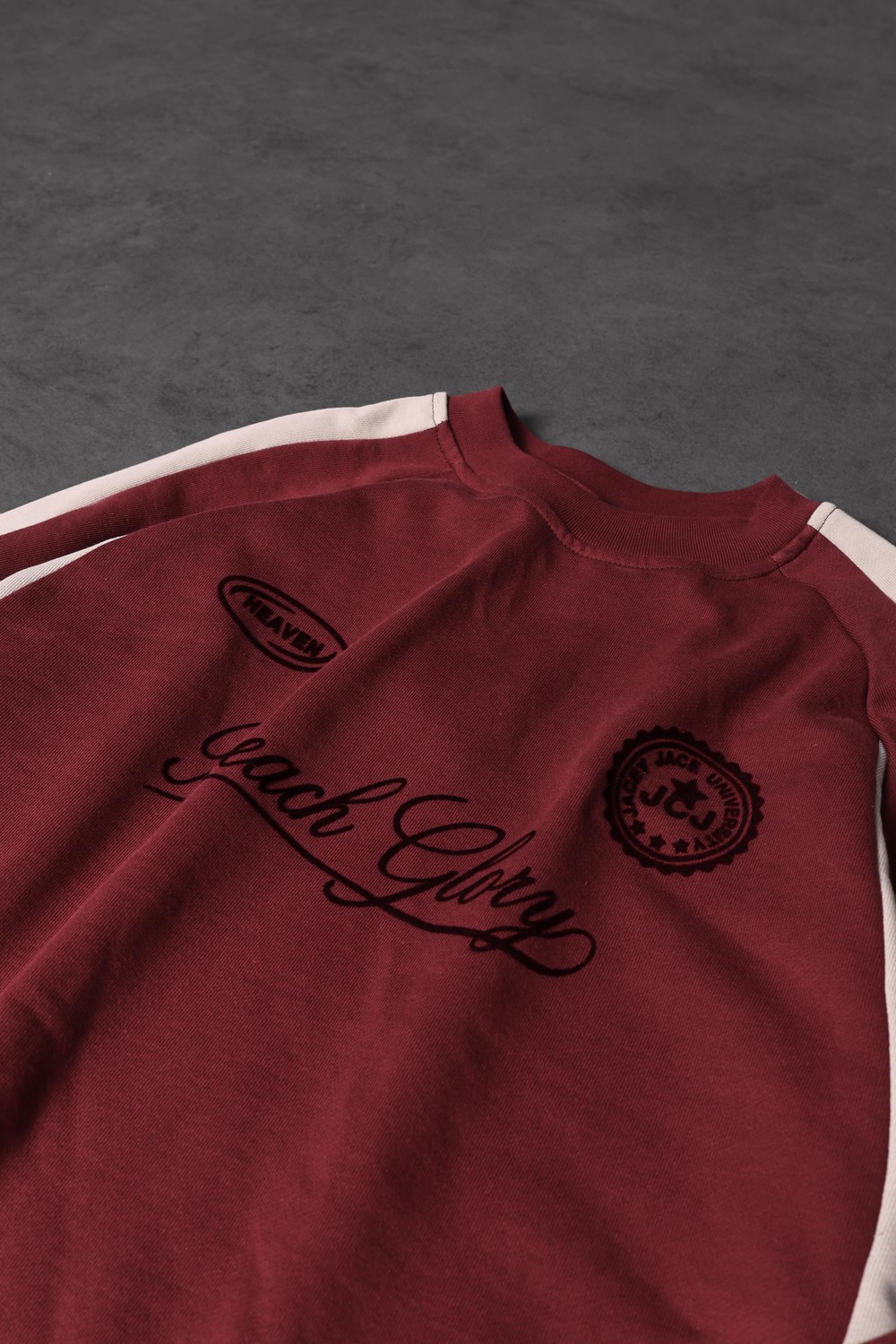 Erkek Bordo Reach Baskılı Oversize Sweatshirt