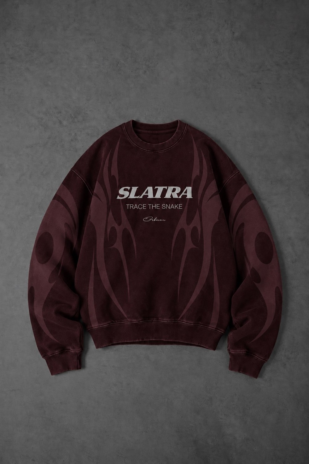 Erkek Bordo Slatang Oversize Sweatshirt