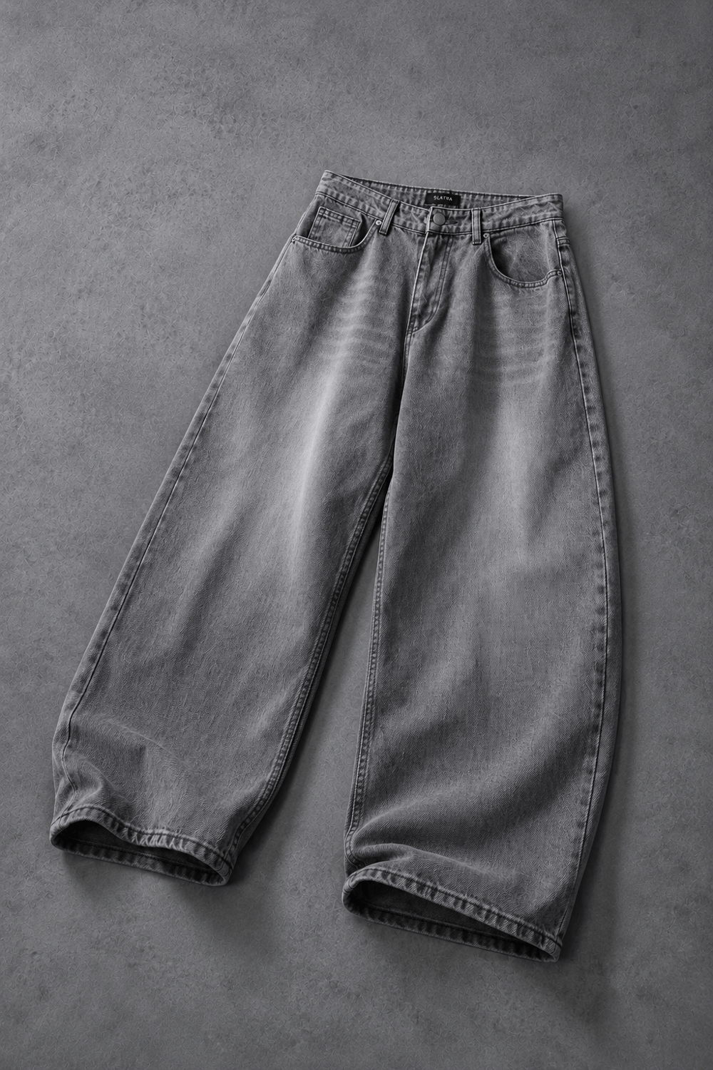 Erkek Gri Baggy Denim Pantolon
