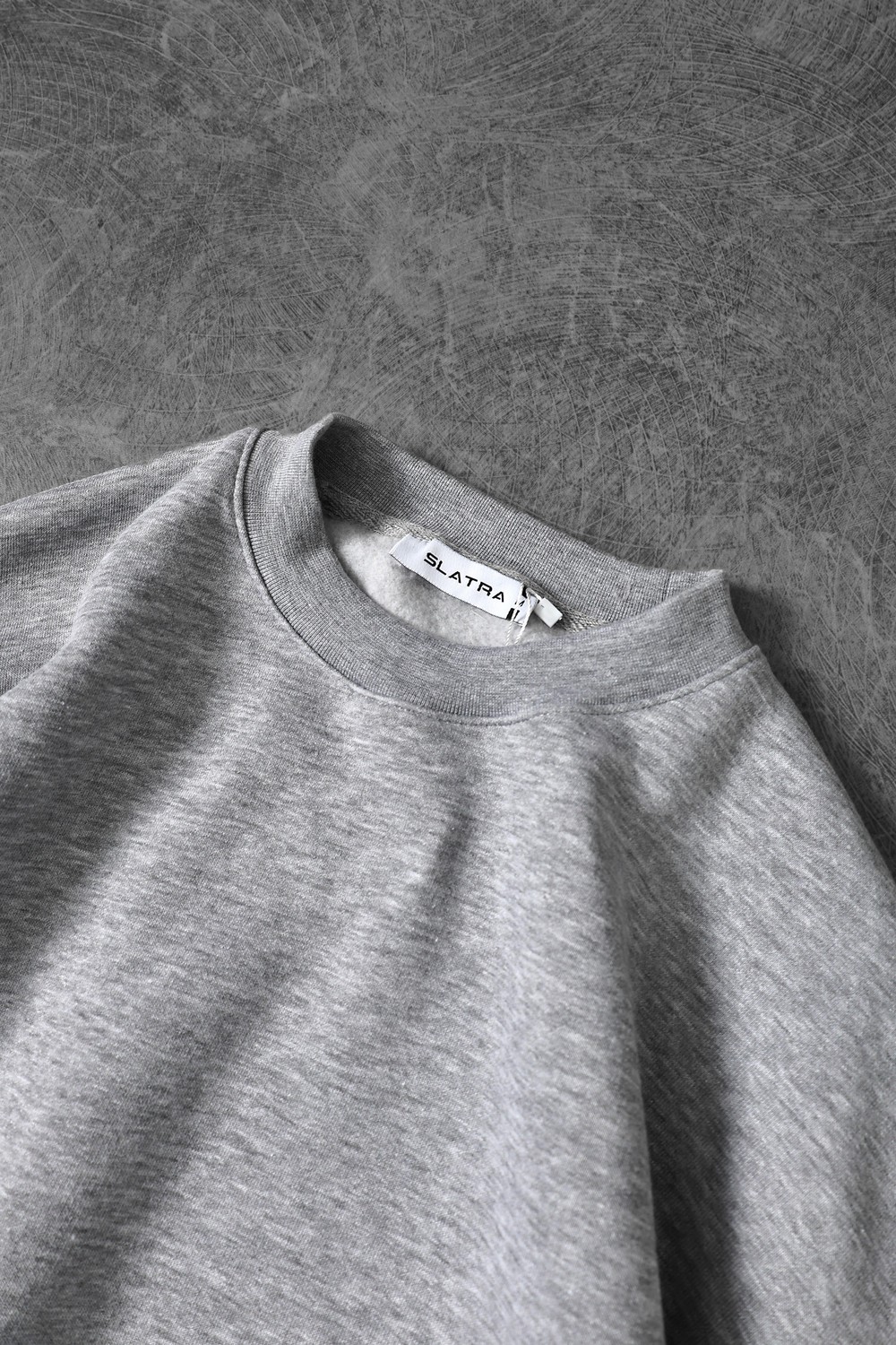 Erkek Gri Basic Bisiklet Yaka Oversize Sweatshirt