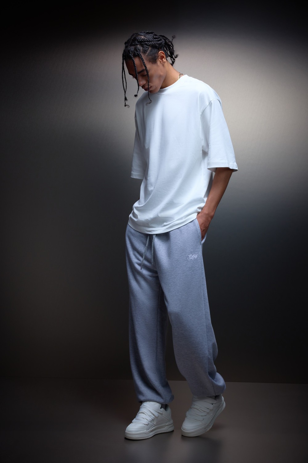 Erkek Gri Basic Jogger Eşofman