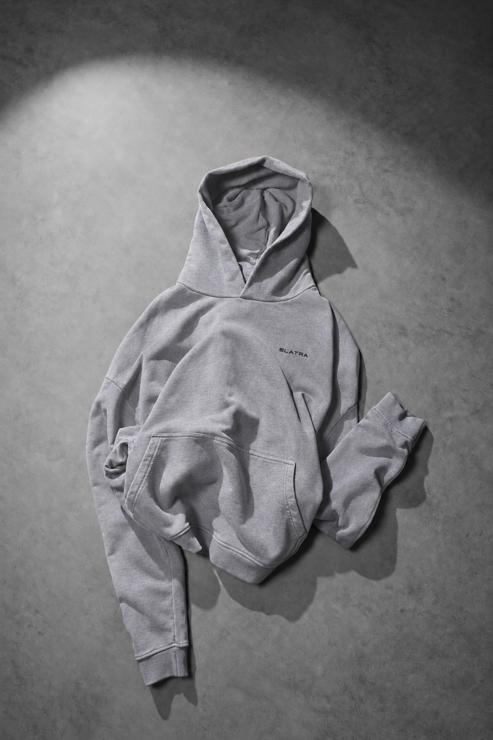 Erkek Gri Basic Oversize Hoodie