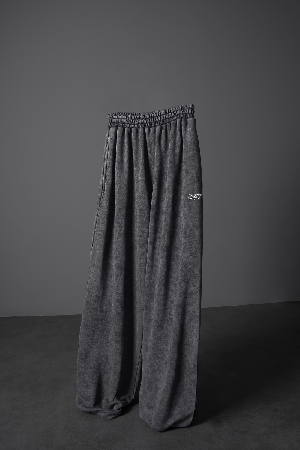 Erkek Gri Basic Yıkama Efektli Baggy Eşofman