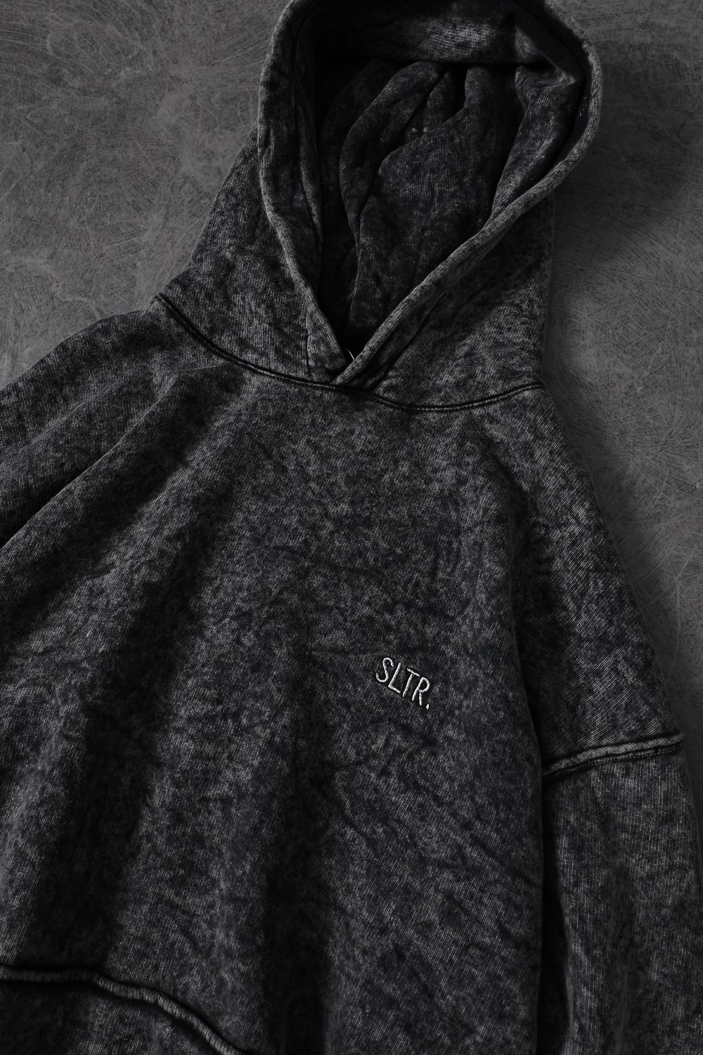 Erkek Gri Basic Yıkamalı Kapüşonlu Oversize Sweatshirt