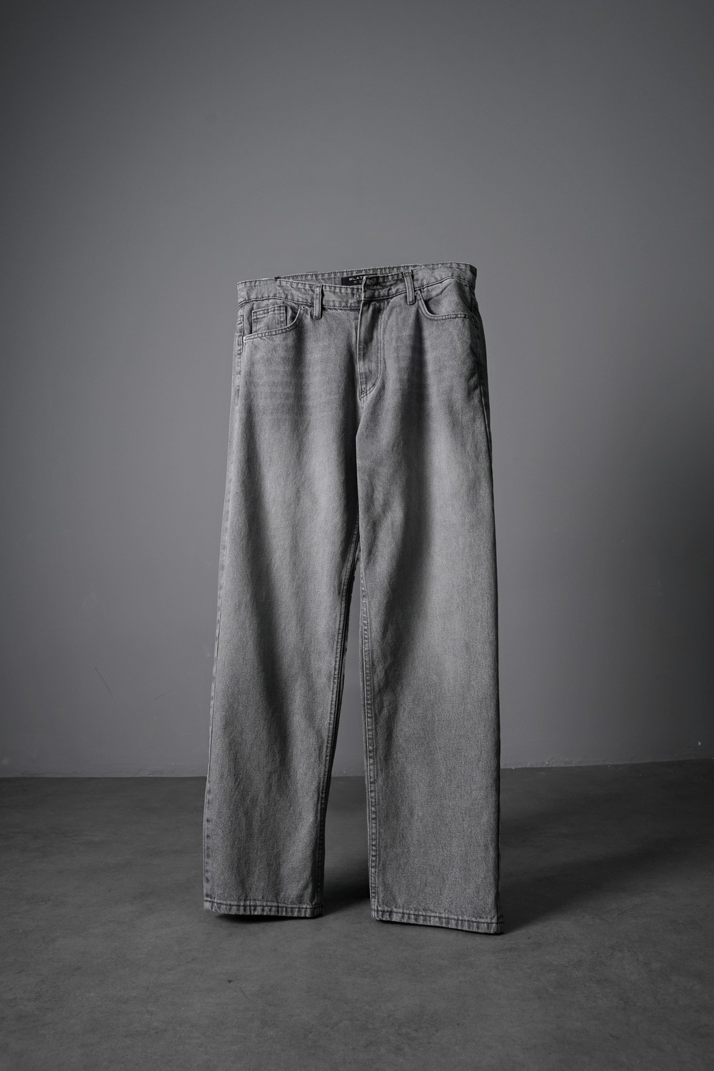Erkek Gri Straight Denim Pantolon