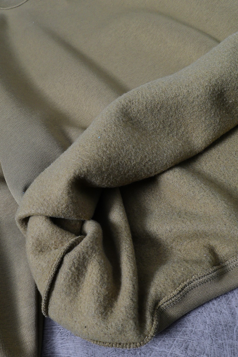Erkek Haki Basic Kapüşonlu Oversize Sweatshirt