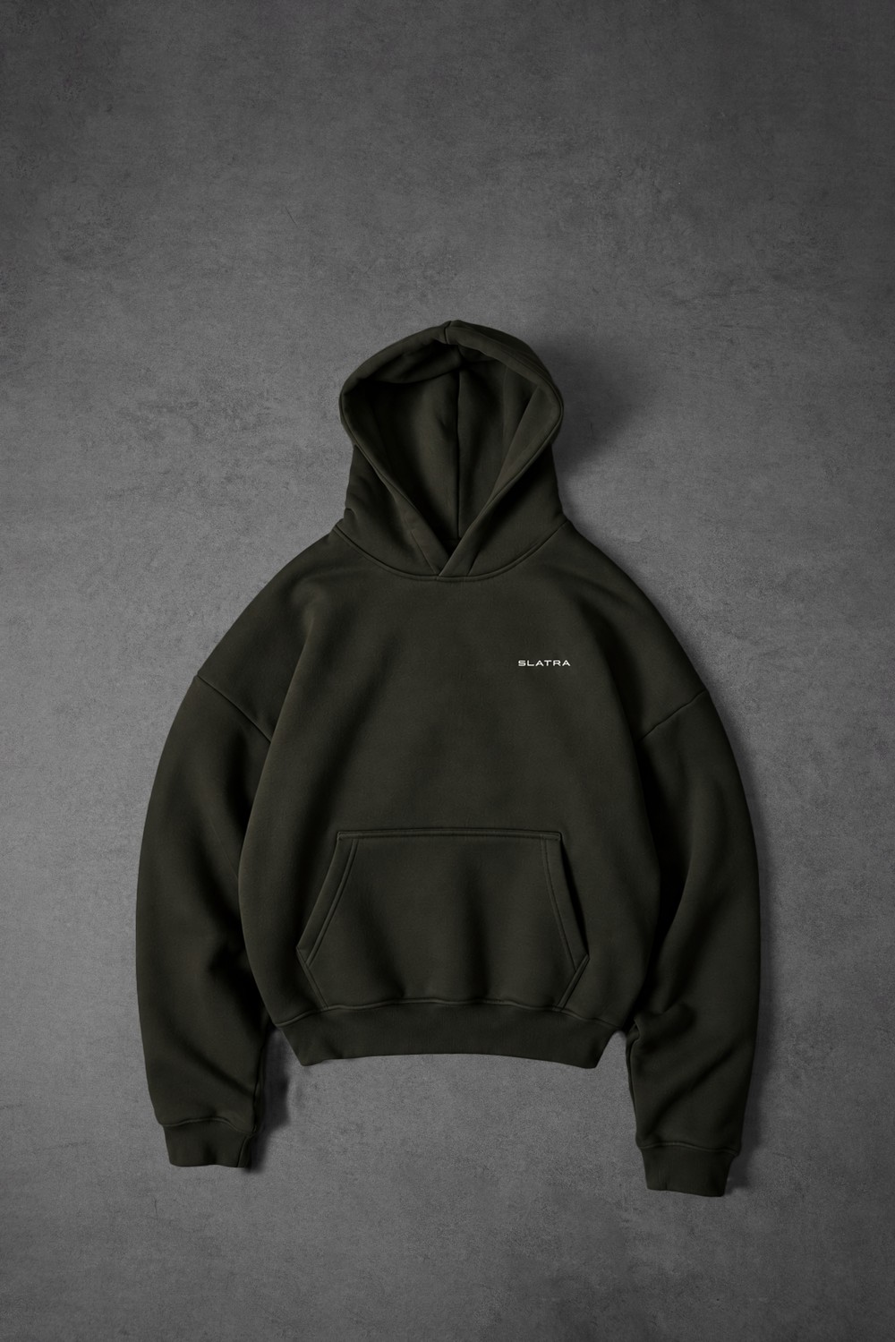 Erkek Haki Basic Oversize Hoodie