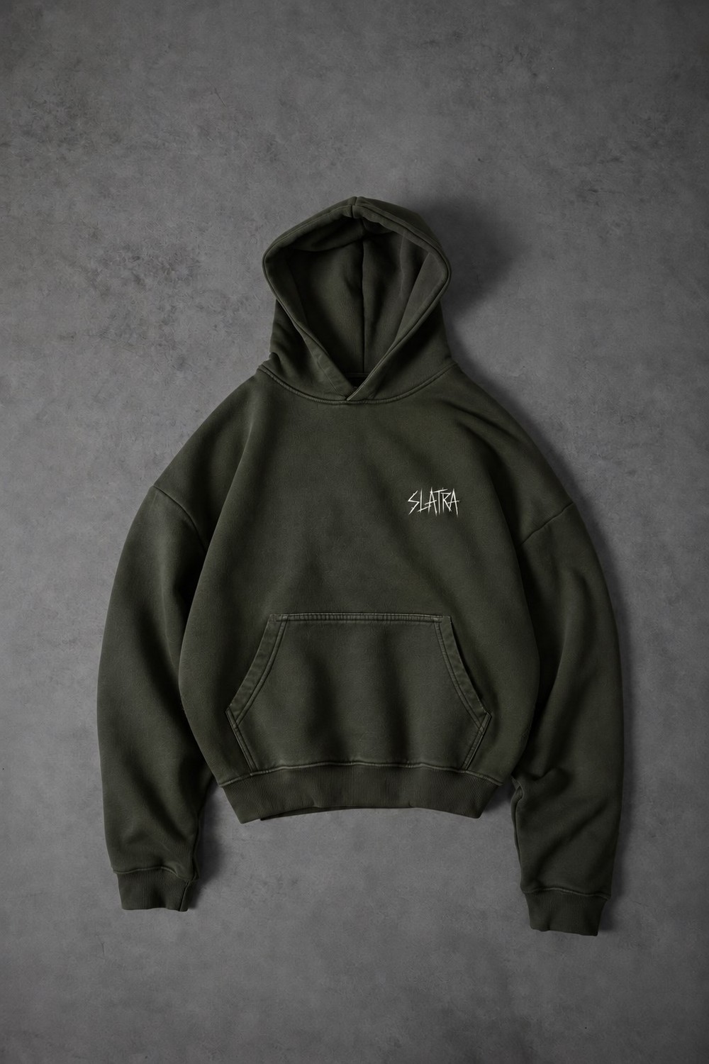 Erkek Haki Relic Patch Detay Oversize Hoodie