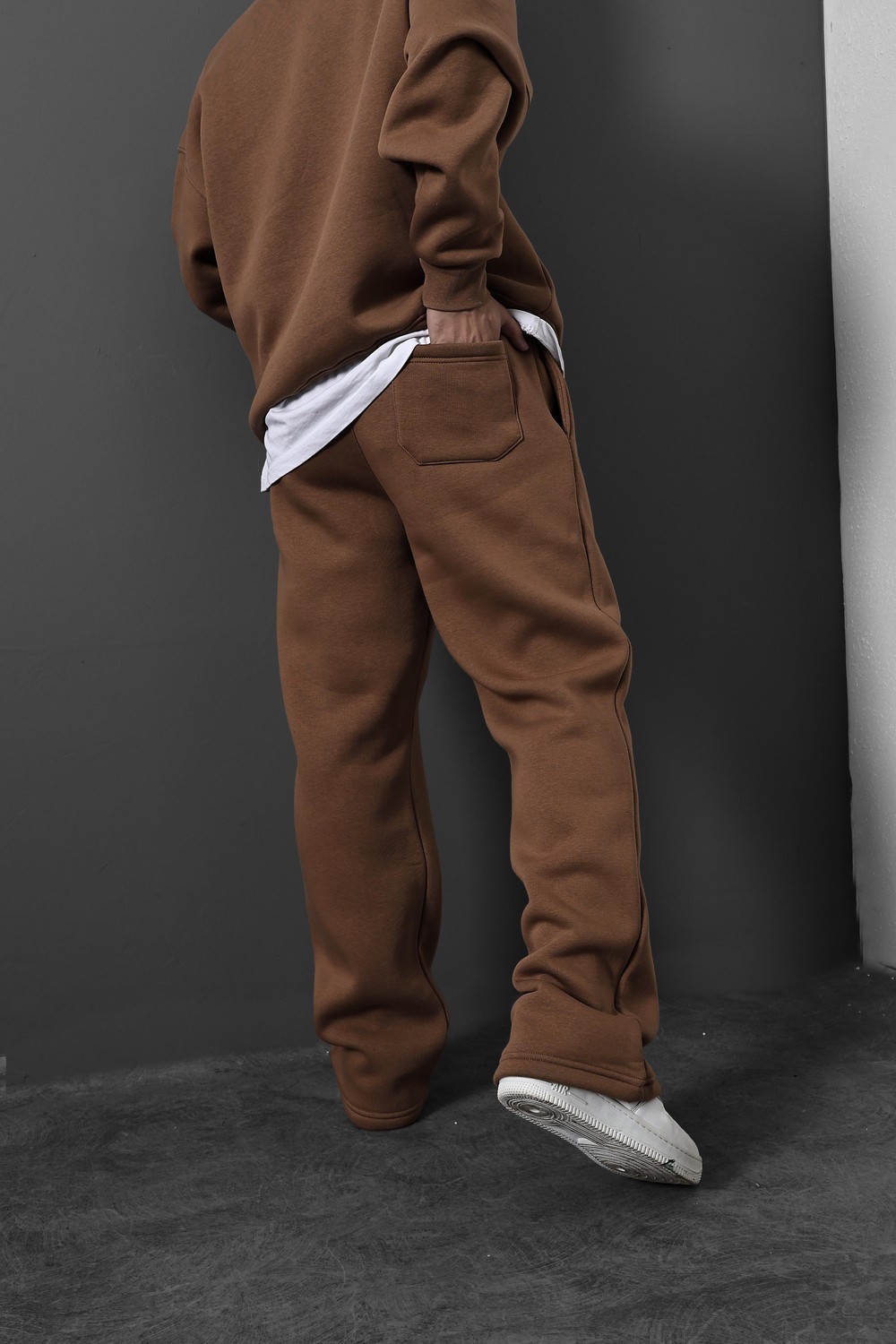 Erkek Kahve Basic Baggy Kalıp Eşofman