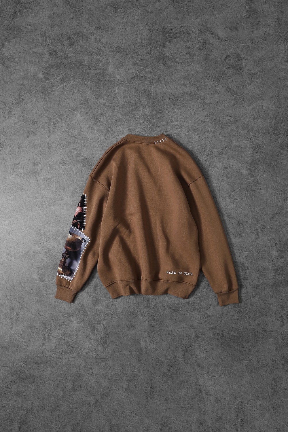 Erkek Kahve Dare Of Sltr Kol Patch Oversize Sweatshirt