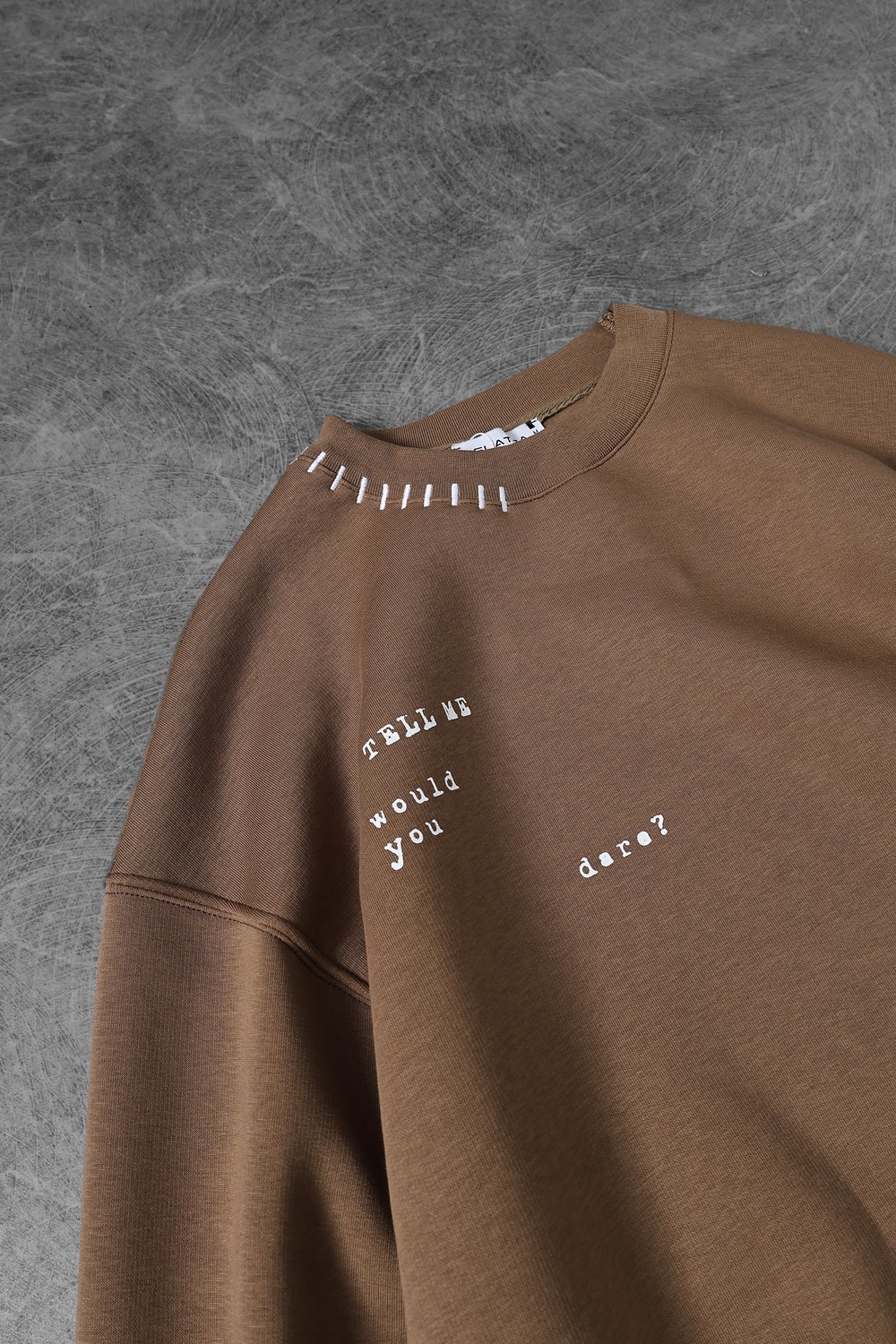 Erkek Kahve Dare Of Sltr Kol Patch Oversize Sweatshirt