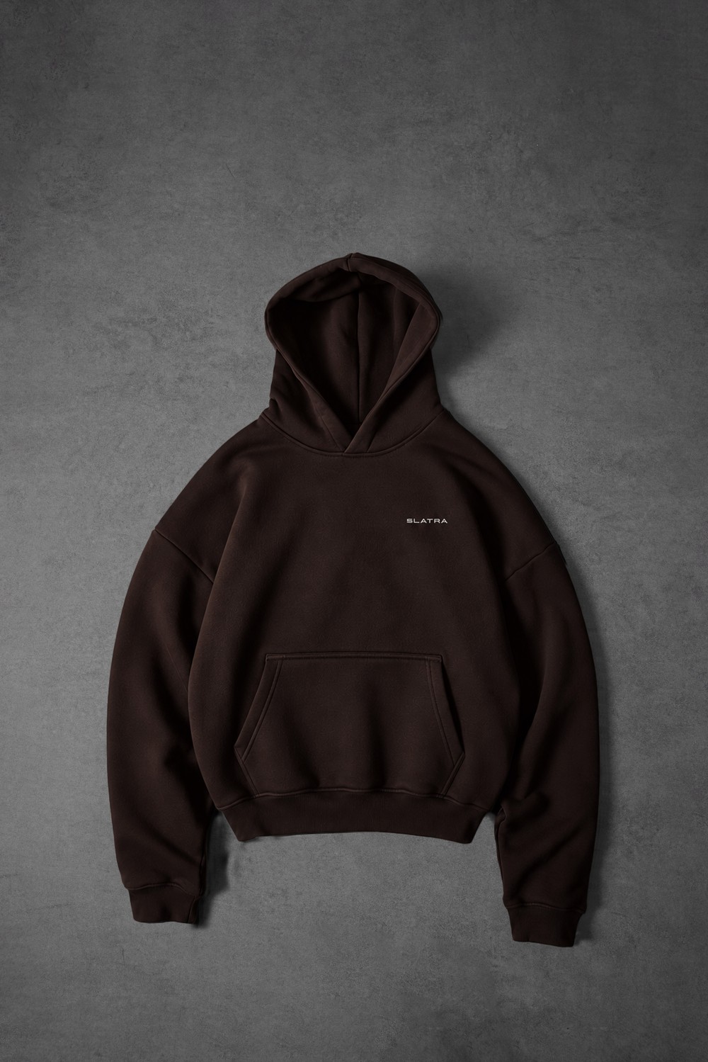 Erkek Kahverengi Basic Oversize Hoodie