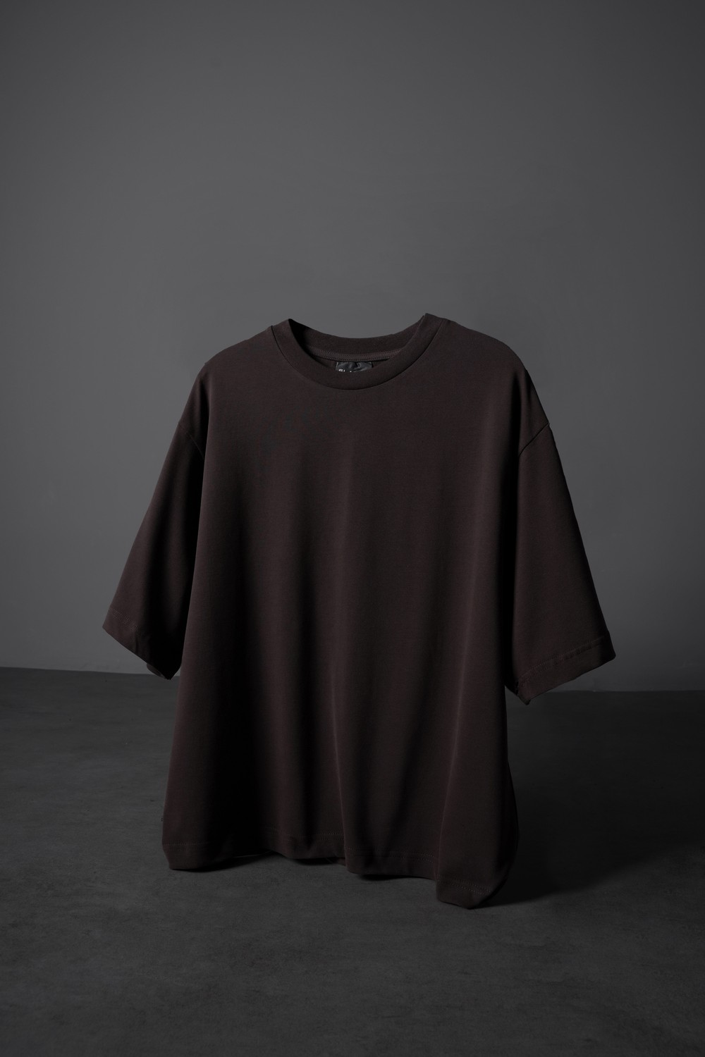 Erkek Kahverengi Boxy Fit Basic Tshirt