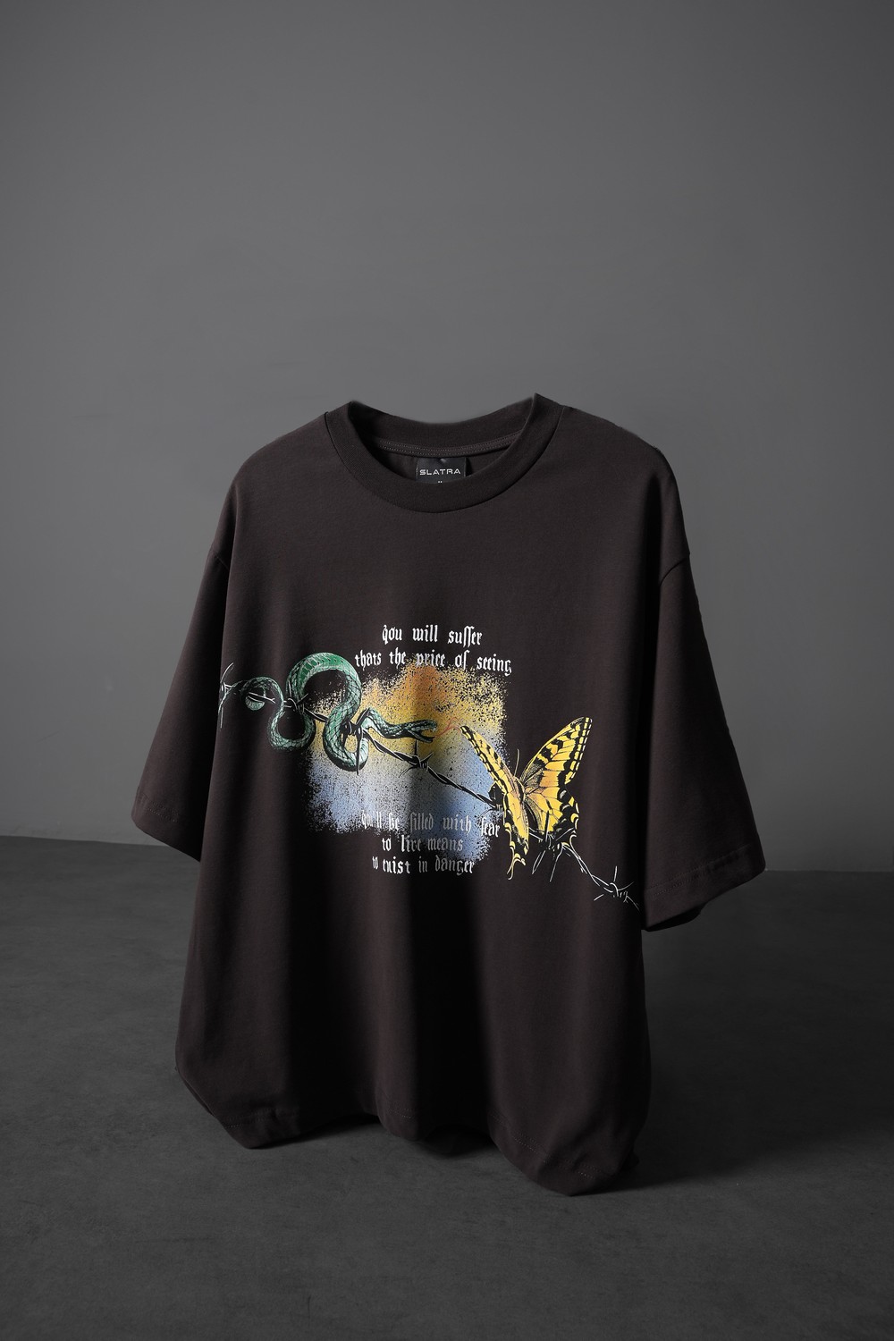Erkek Kahverengi Versus Box Fit Tshirt