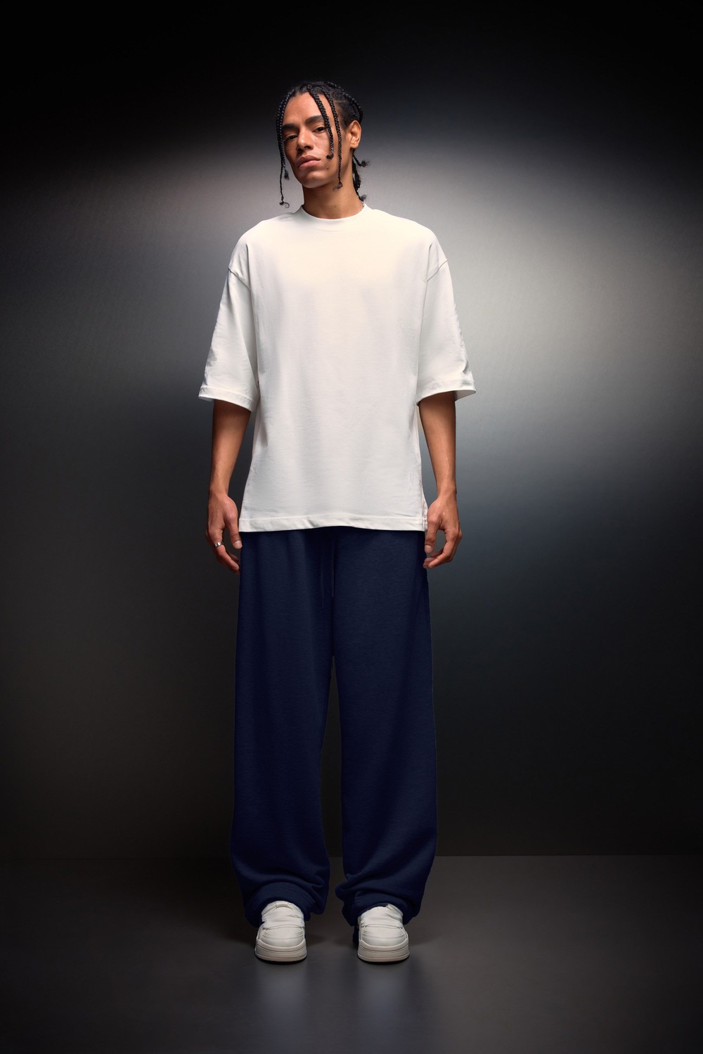 Erkek Lacivert Basic Baggy Eşofman