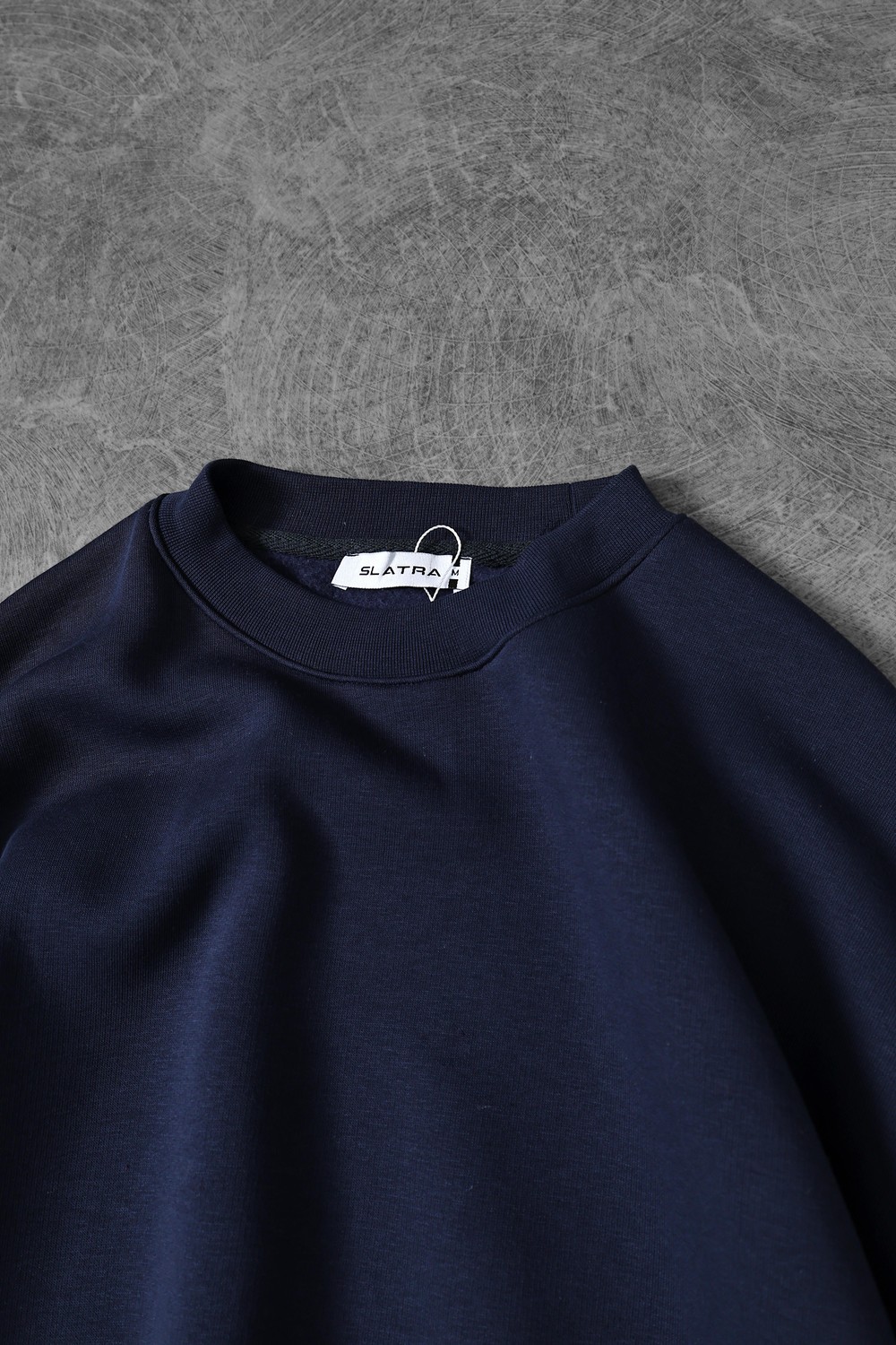 Erkek Lacivert Basic Bisiklet Yaka Oversize Sweatshirt