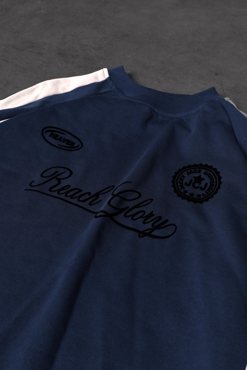 Erkek Lacivert Reach Baskılı Oversize Sweatshirt