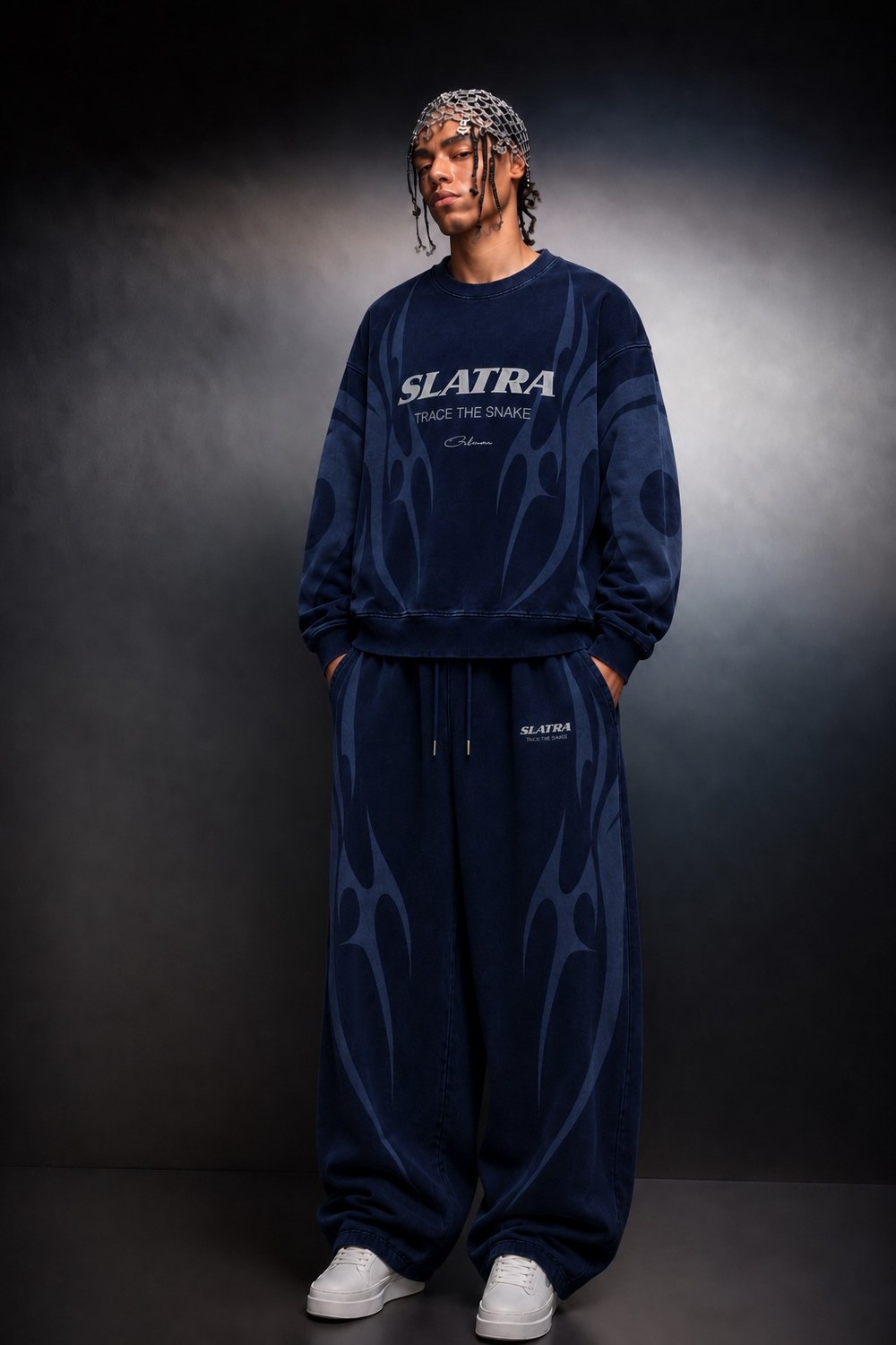 Erkek Lacivert Slatang Oversize Sweatshirt